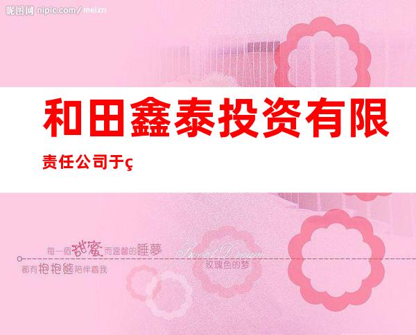 和田鑫泰投资有限责任公司于田县分公司