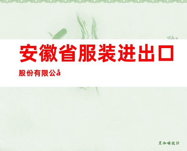 安徽省服装进出口股份有限公司机电部