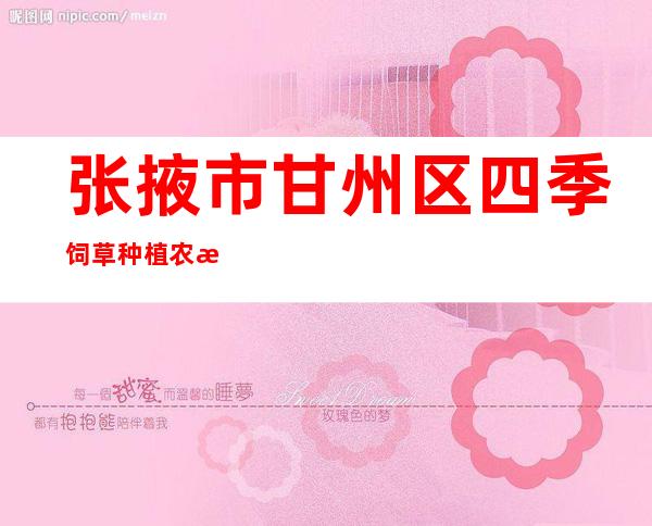 张掖市甘州区四季饲草种植农民专业合作社