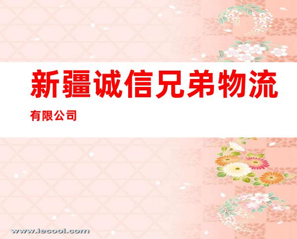 新疆诚信兄弟物流有限公司