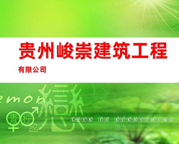 贵州峻崇建筑工程有限公司